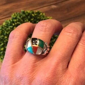 Asch/Grossbardt multi inlaid stone ring